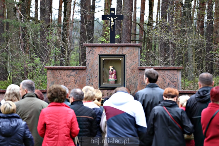 Pielgrzymka i nabożeństwo majowe przy kapliczce na Biesiadce