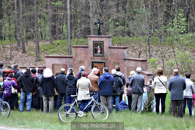 Pielgrzymka i nabożeństwo majowe przy kapliczce na Biesiadce