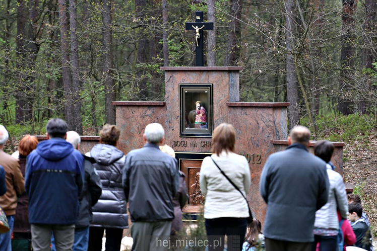 Pielgrzymka i nabożeństwo majowe przy kapliczce na Biesiadce