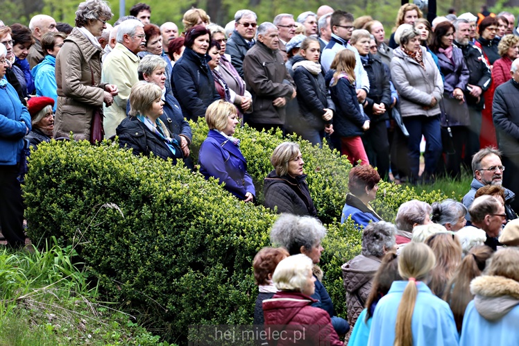 Pielgrzymka i nabożeństwo majowe przy kapliczce na Biesiadce