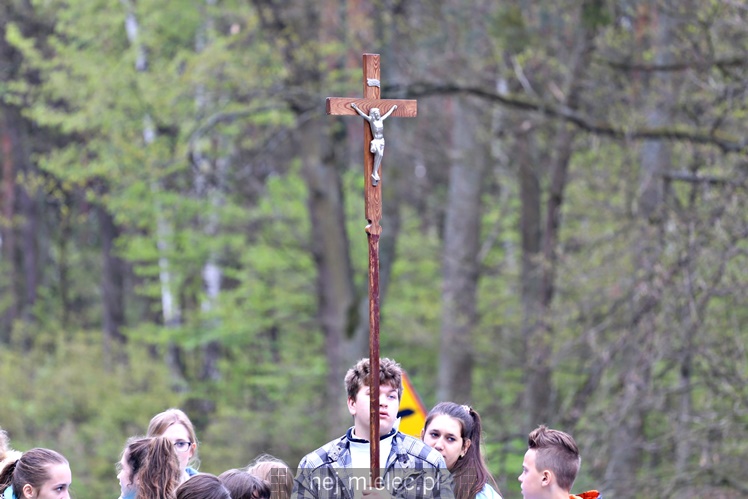 Pielgrzymka i nabożeństwo majowe przy kapliczce na Biesiadce
