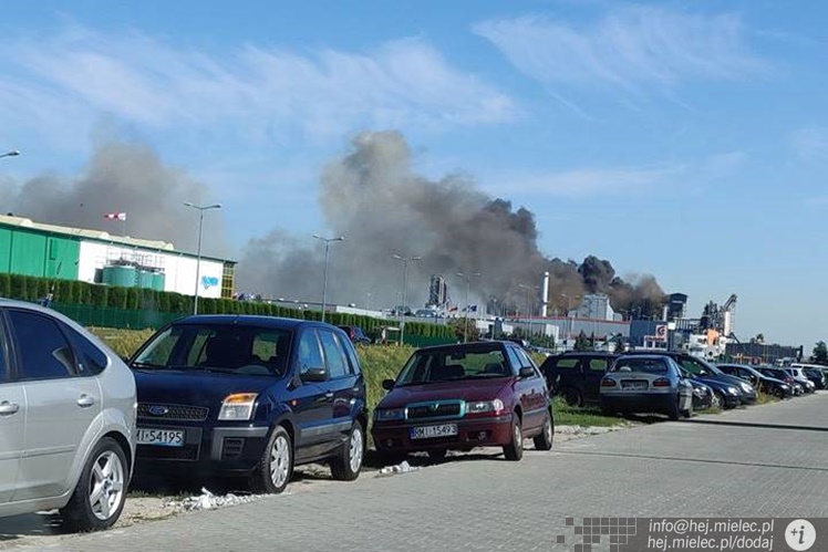 Pożar na terenie zakładu Kronospan