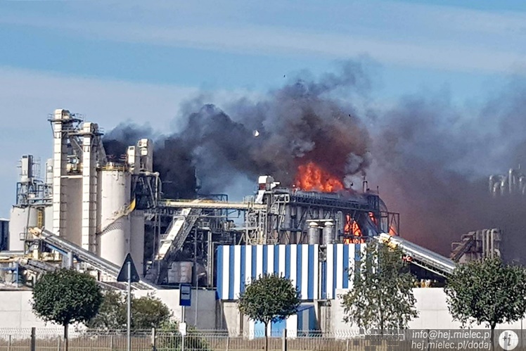 Pożar na terenie zakładu Kronospan