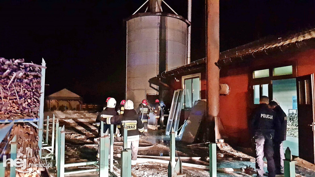Pożar silosa z wiórami