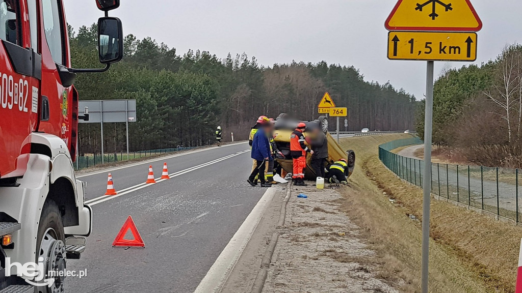 Dachowanie na trasie Mielec - Połaniec