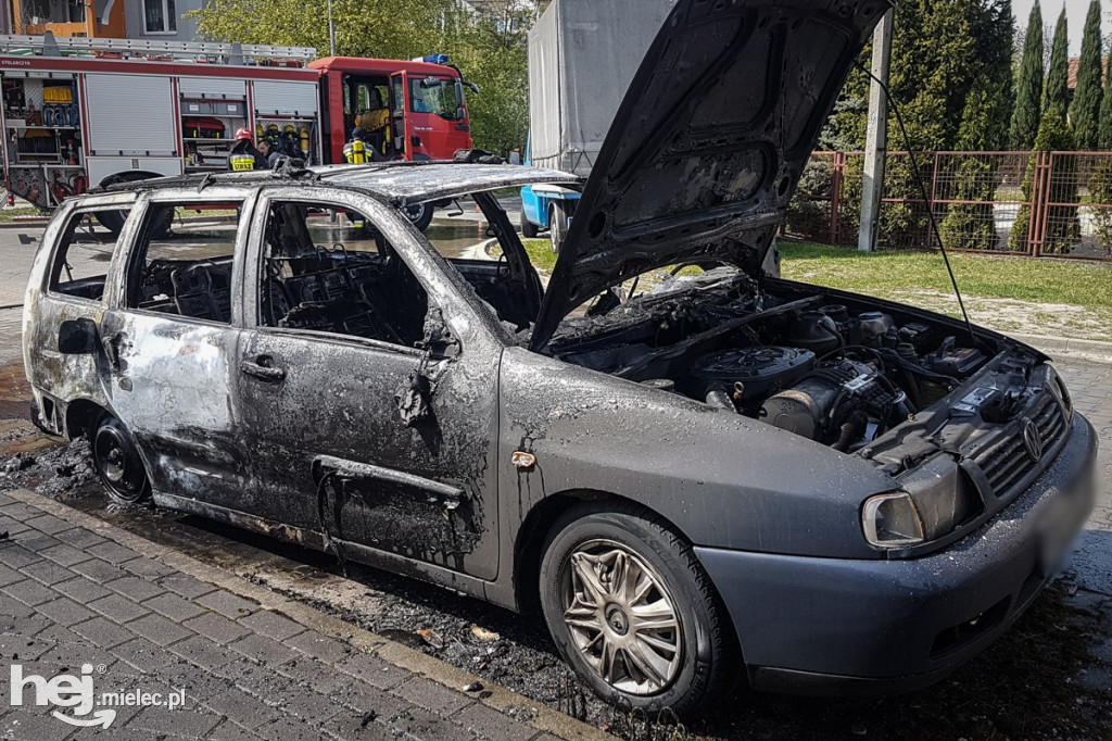 Pożar samochodu na Dąbrówki
