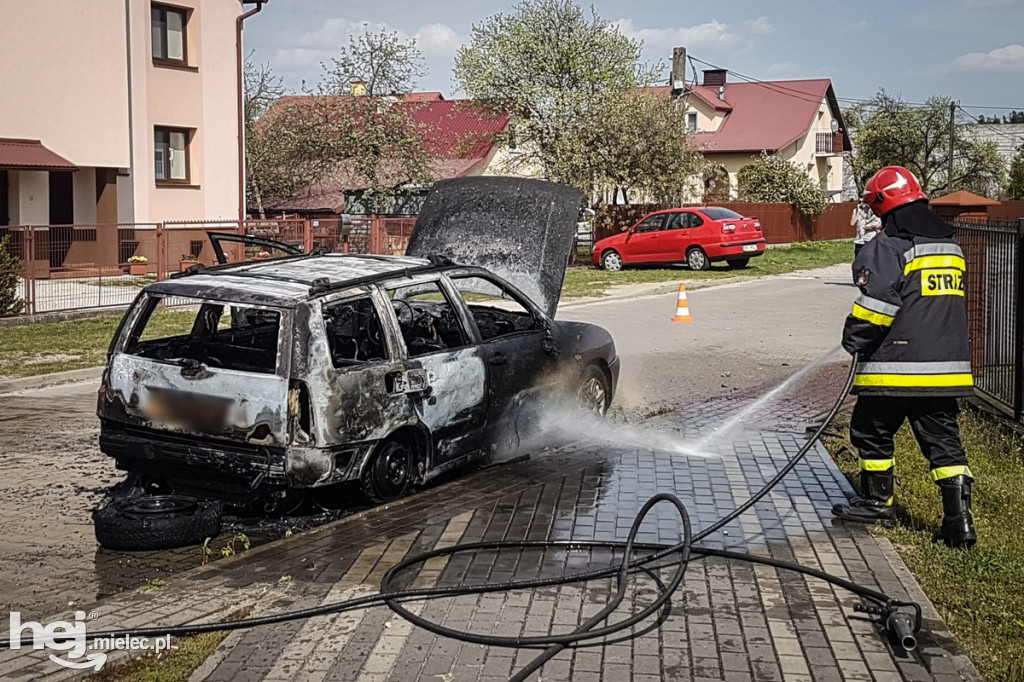 Pożar samochodu na Dąbrówki