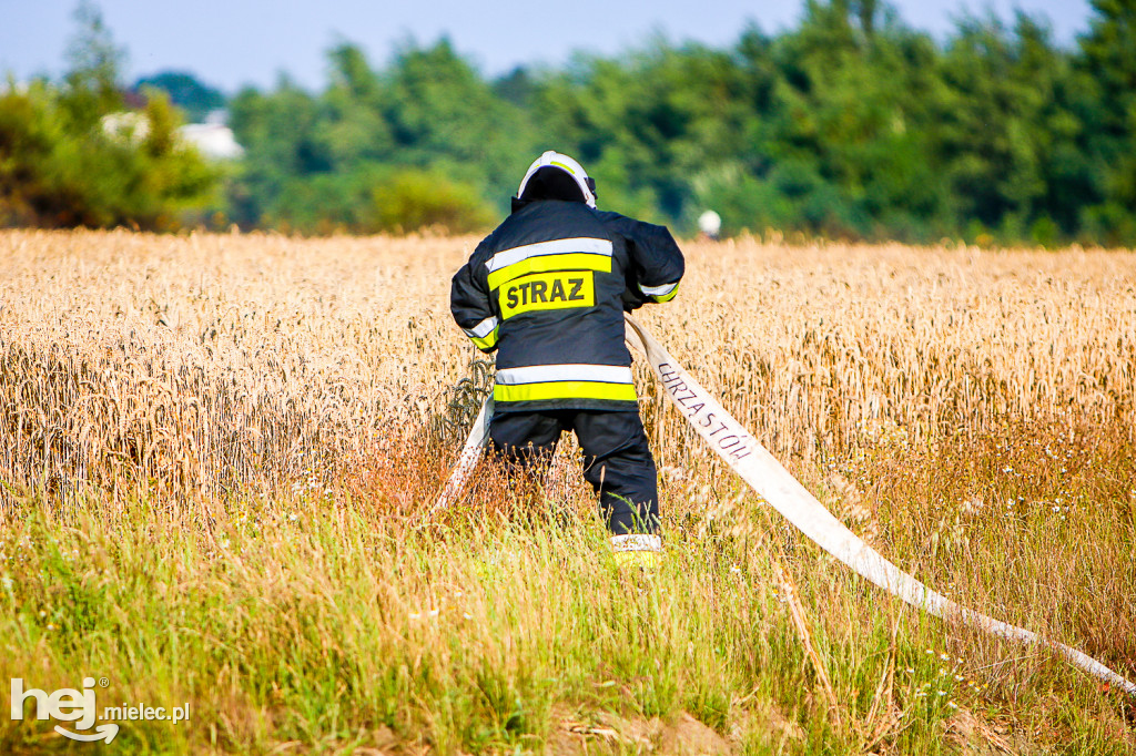 Pożar zboża w Złotnikach
