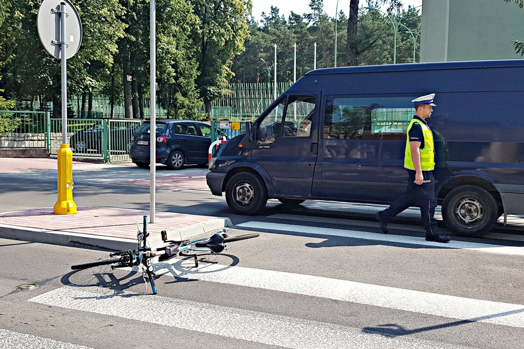 Potrącenie rowerzystki na Żeromskiego