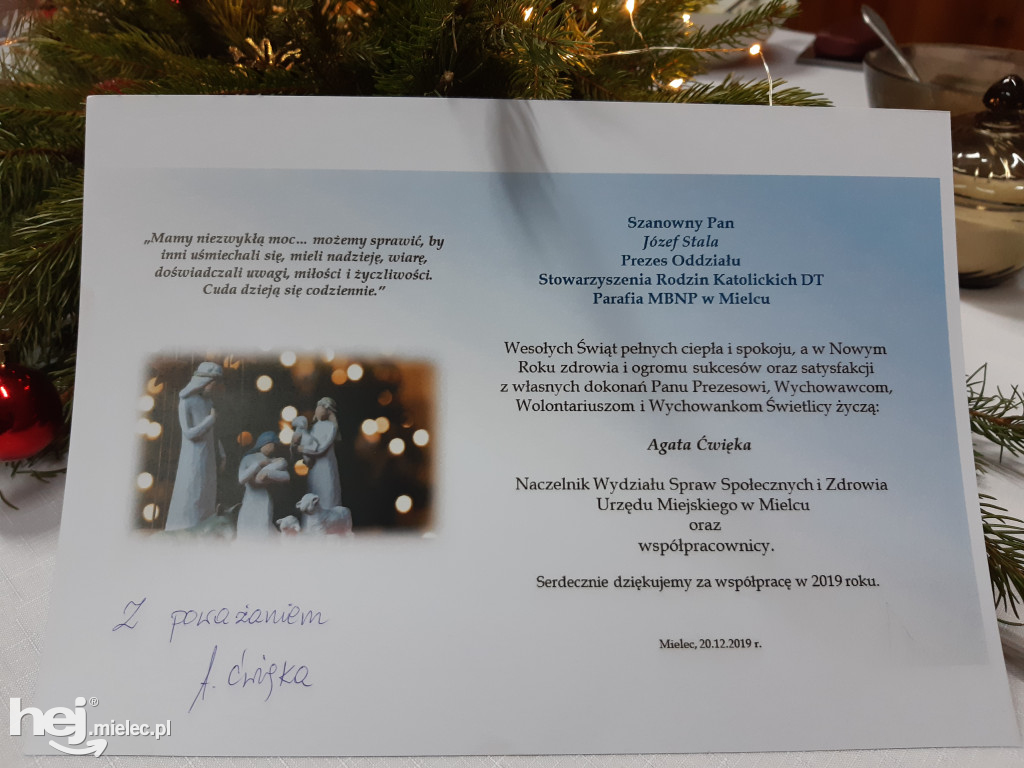 Stowarzyszenie Rodzin Katolickich przygotowało wieczerzę dla podopiecznych
