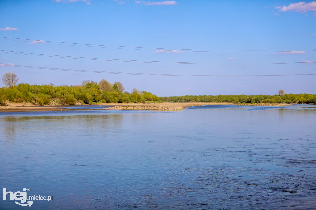 Niski poziom Wisły w powiecie mieleckim - kwiecień 2020