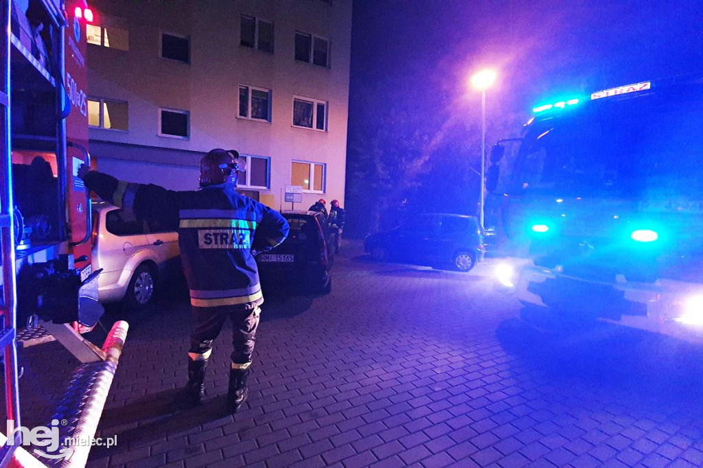Pożar śmieci w wieżowcu przy Kossaka