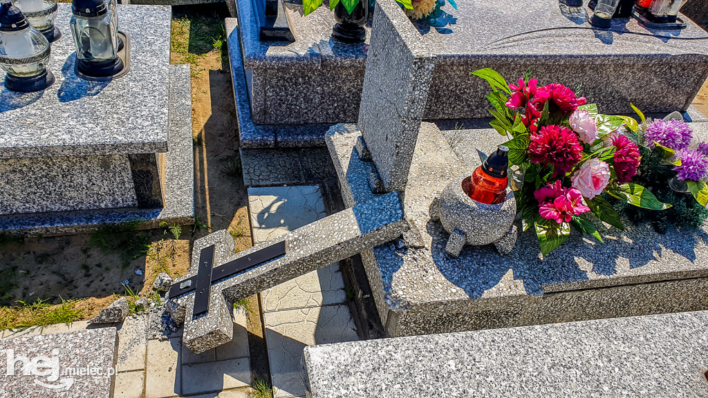 Kolejna dewastacja na cmentarzu w Dobryninie