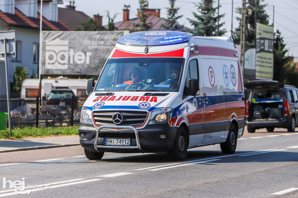 Wypadek z udziałem karetki w Woli Mieleckiej