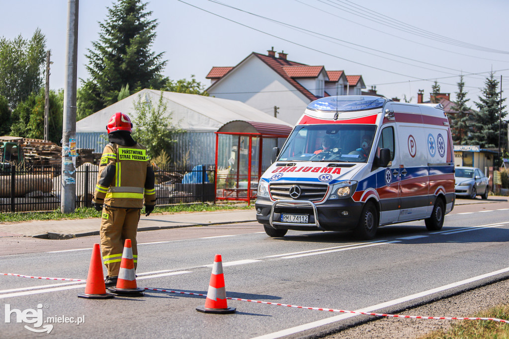 Wypadek z udziałem karetki w Woli Mieleckiej