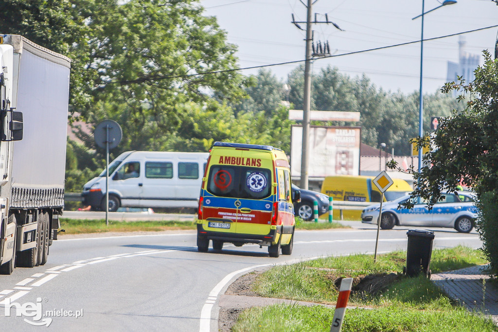 Wypadek z udziałem karetki w Woli Mieleckiej