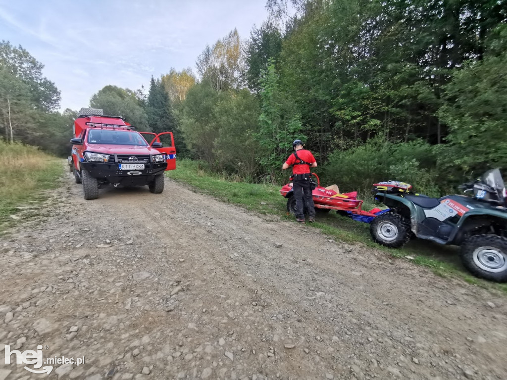Śmigłowiec LPR do szpitala. Transport rannego spod Krynicy