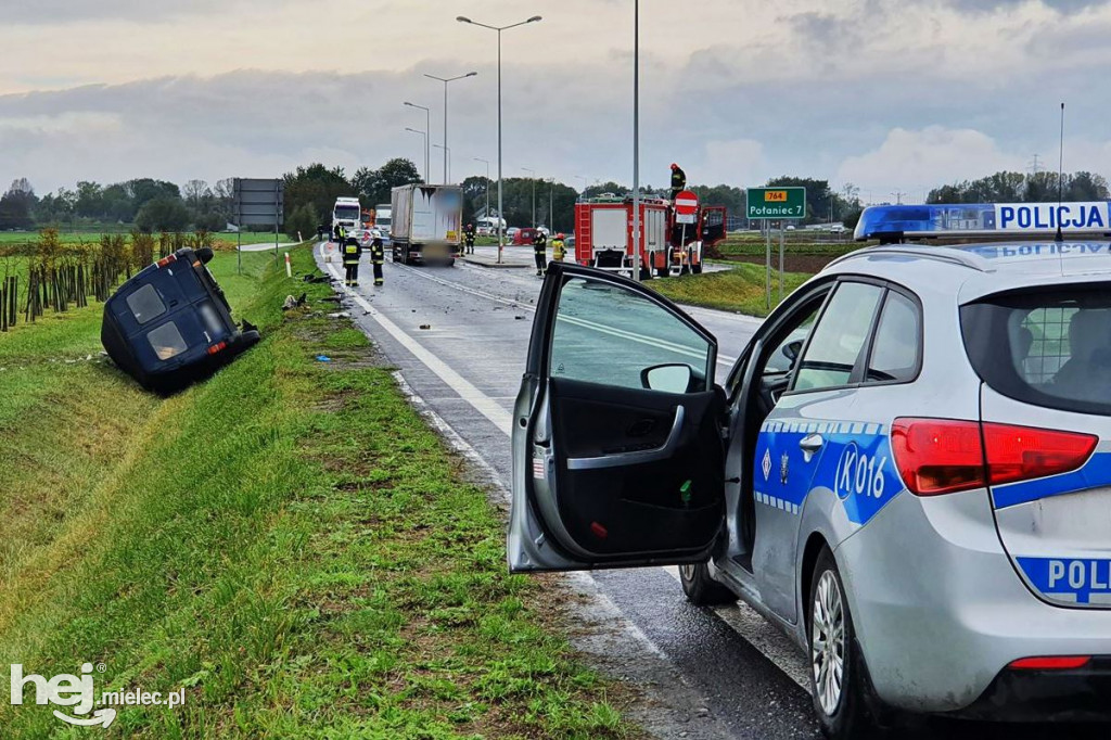 Wypadek na obwodnicy w Kliszowie