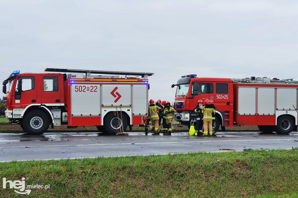 Wypadek na obwodnicy w Kliszowie