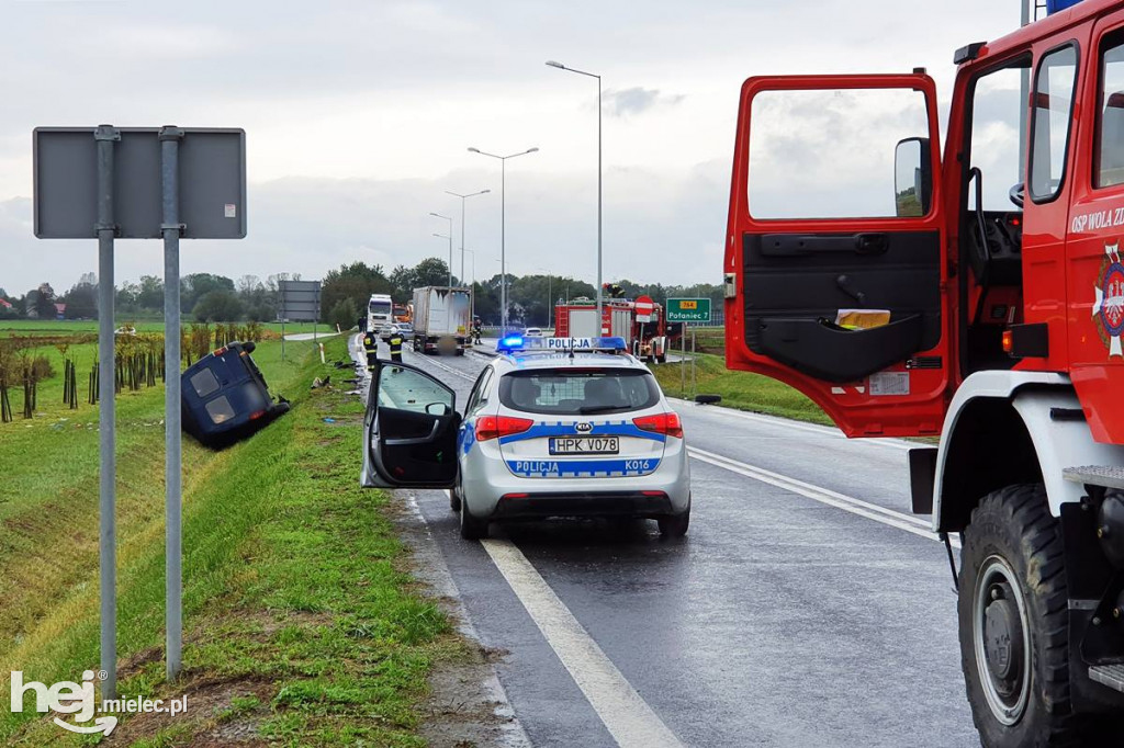 Wypadek na obwodnicy w Kliszowie