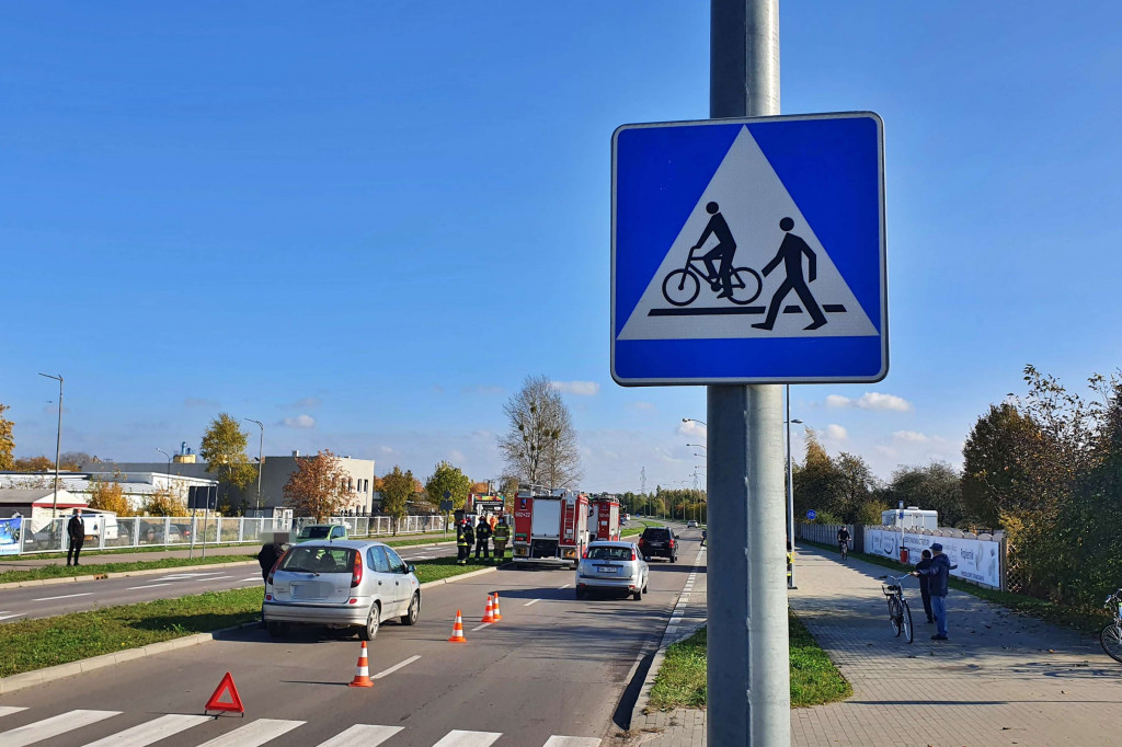 Potrącenie rowerzystki na al. Kwiatkowskiego
