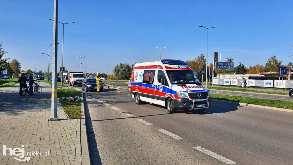 Potrącenie rowerzystki na al. Kwiatkowskiego
