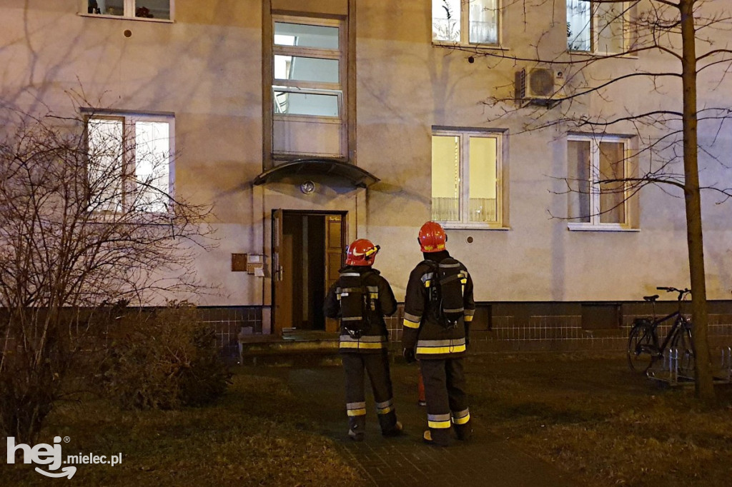 Interwencja straży pożarnej w bloku przy ul. Fredry