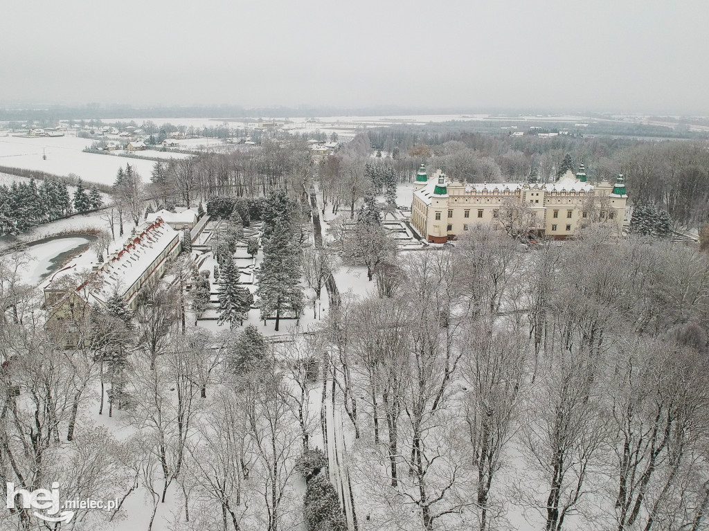 Zamek w Baranowie Sandomierskim zimą