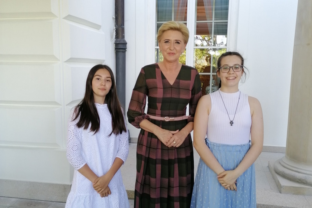 Uczniowie z Mielca w odwiedzinach u Agaty Dudy