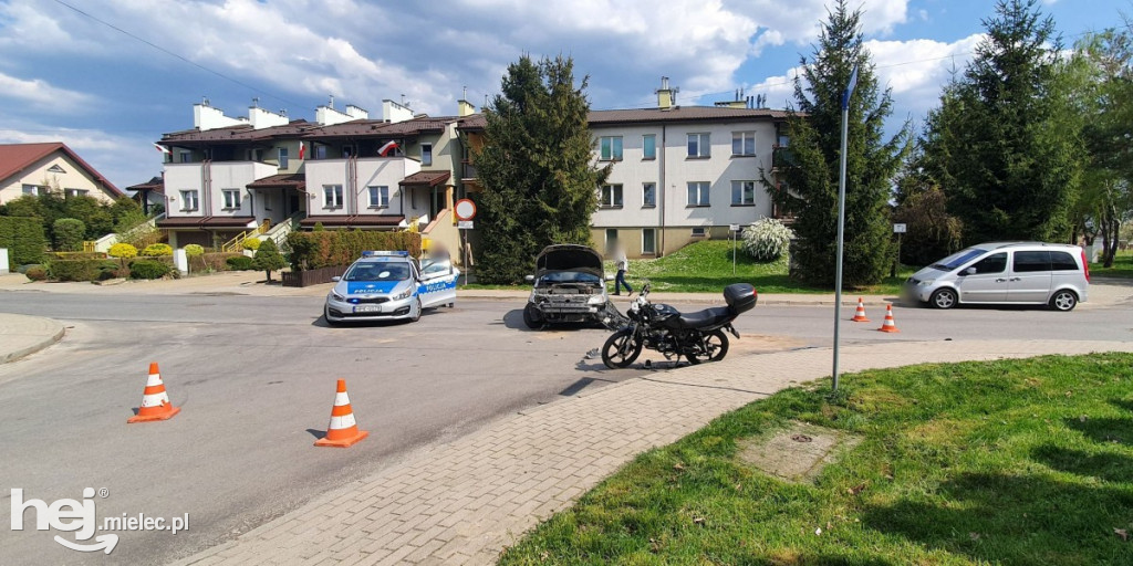 Wypadek motocykla z osobówką na Borku