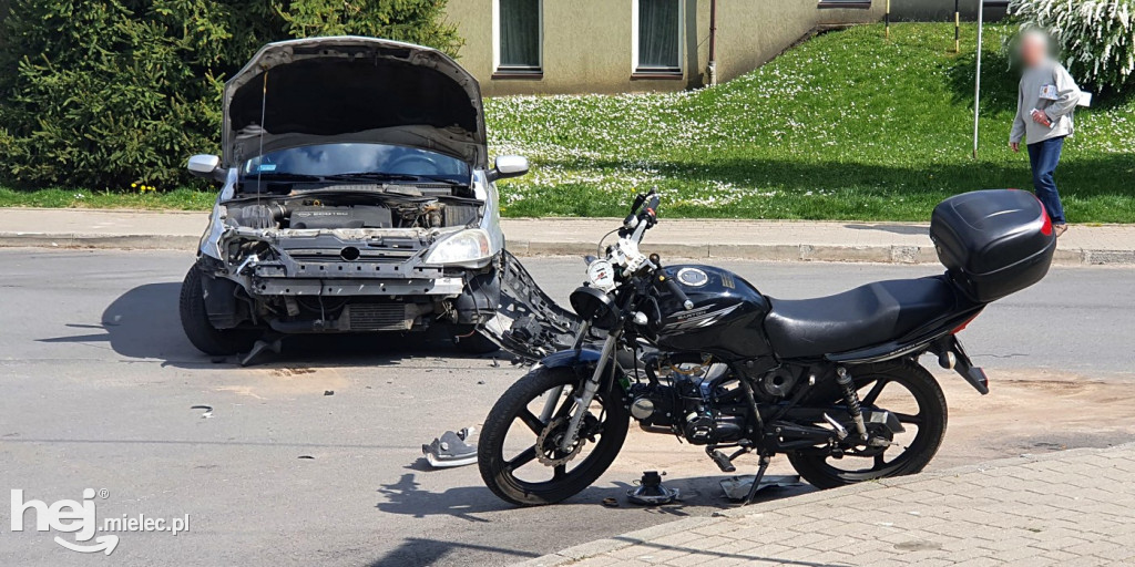 Wypadek motocykla z osobówką na Borku
