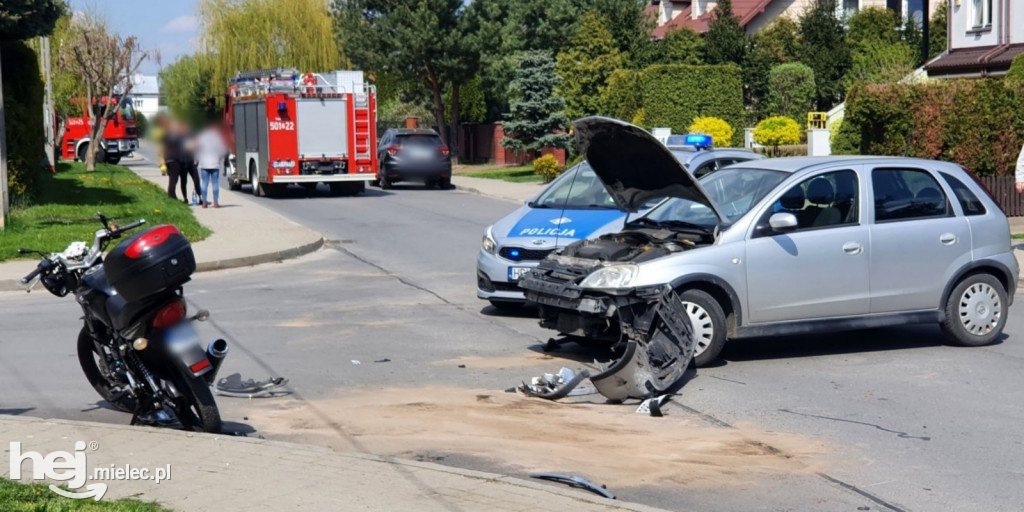 Wypadek motocykla z osobówką na Borku