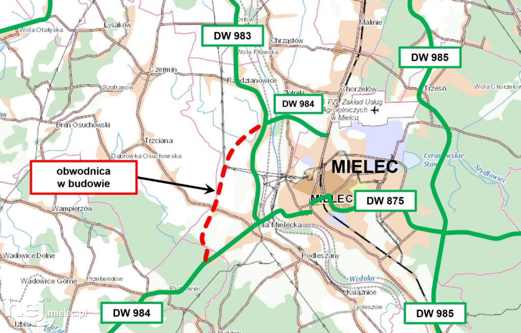 Budowa zachodniej obwodnicy Mielca - czerwiec 2022