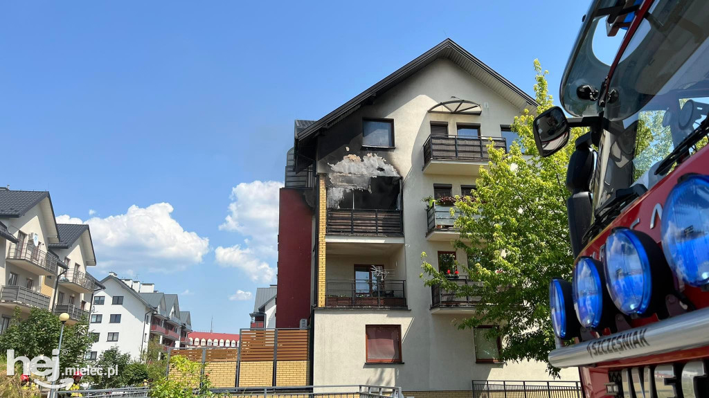 Pożar mieszkania przy ulicy Dąbrówki