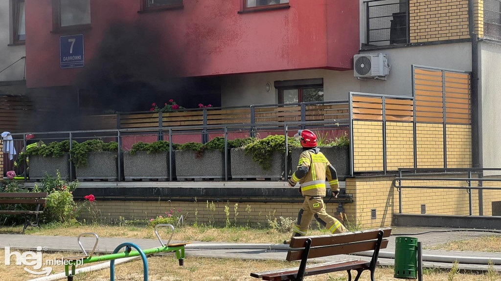 Pożar mieszkania przy ulicy Dąbrówki