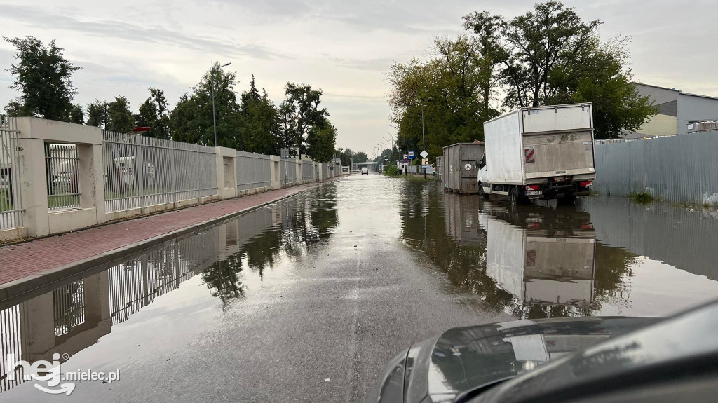 Powalone drzewa i podtopienia na terenie Mielca