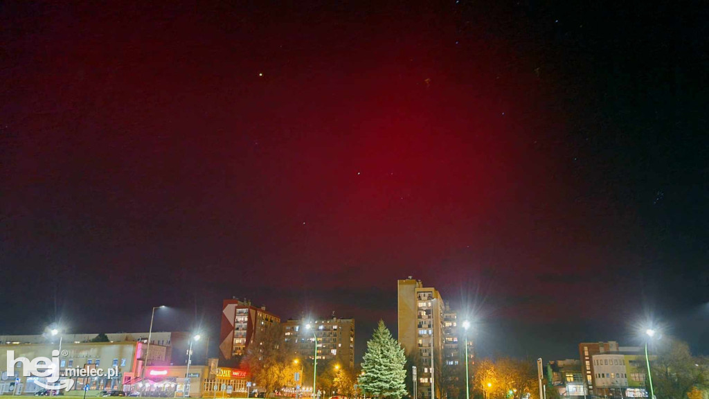 Zorza polarna nad Mielcem