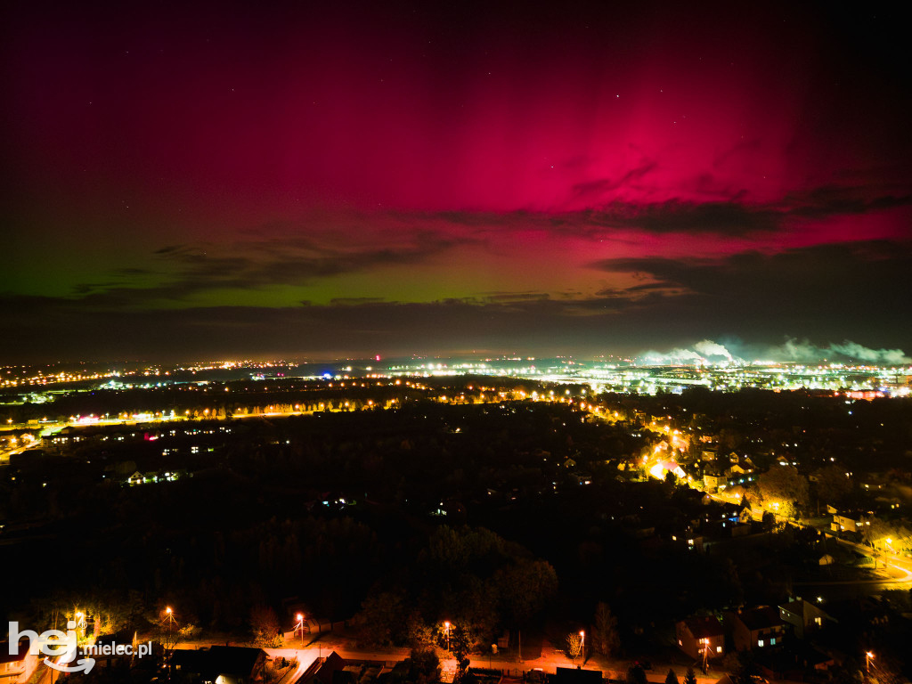 Zorza polarna nad Mielcem