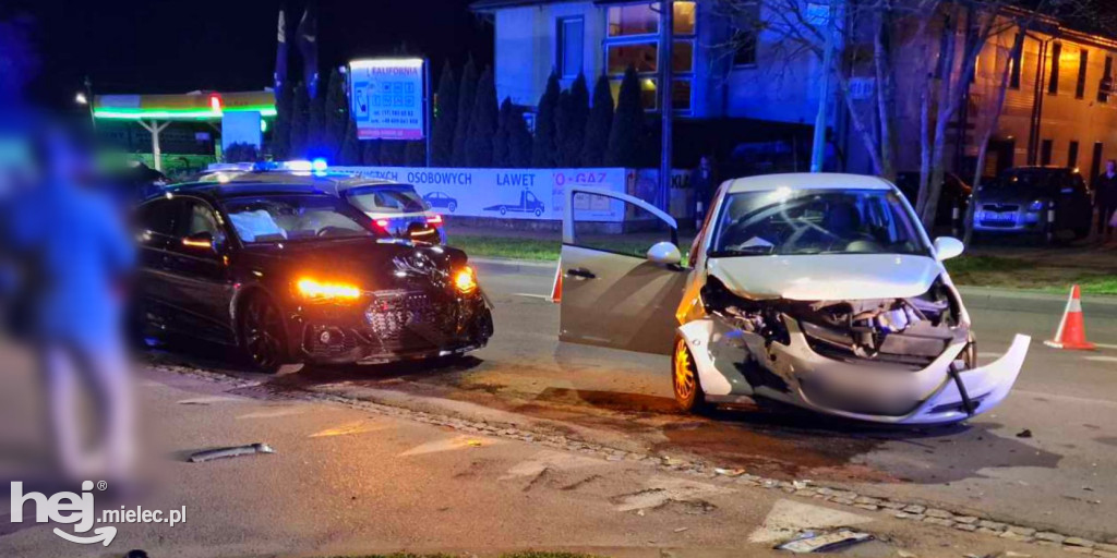 Zderzenie audi i opla na Wojsławskiej