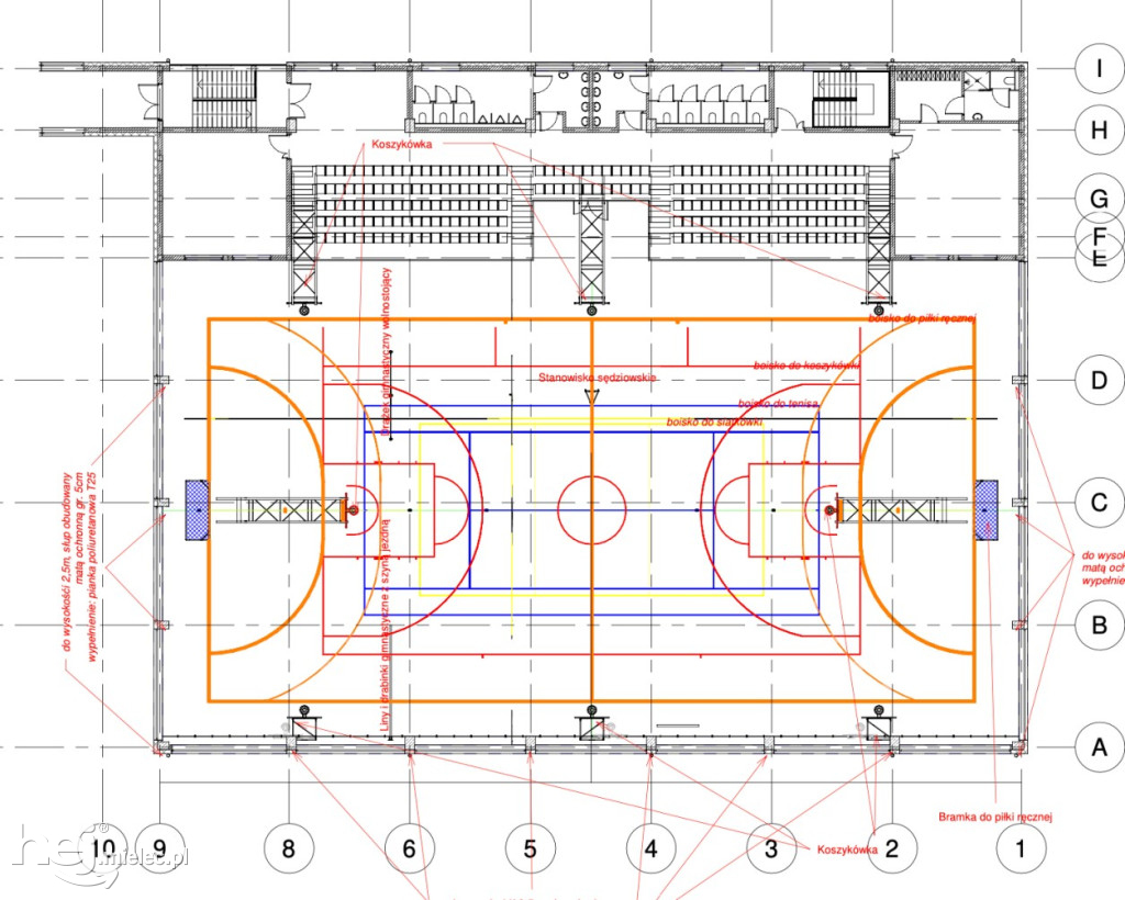 Projekt hali sportowej przy II Liceum Ogólnokształcącym