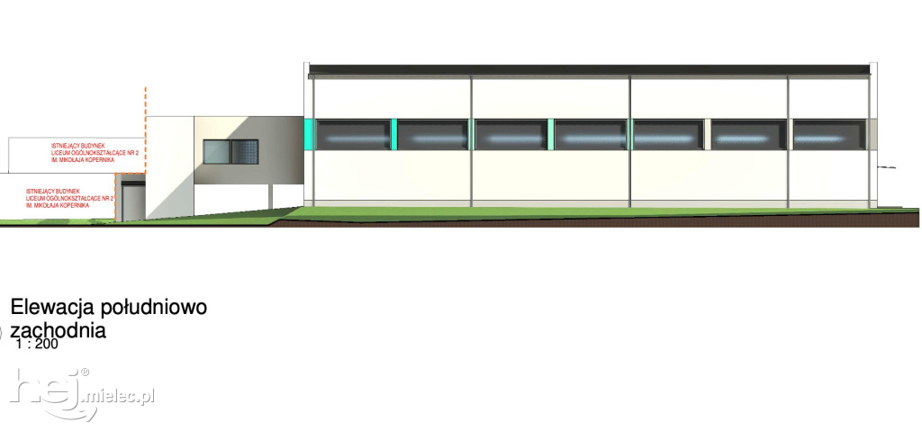 Projekt hali sportowej przy II Liceum Ogólnokształcącym