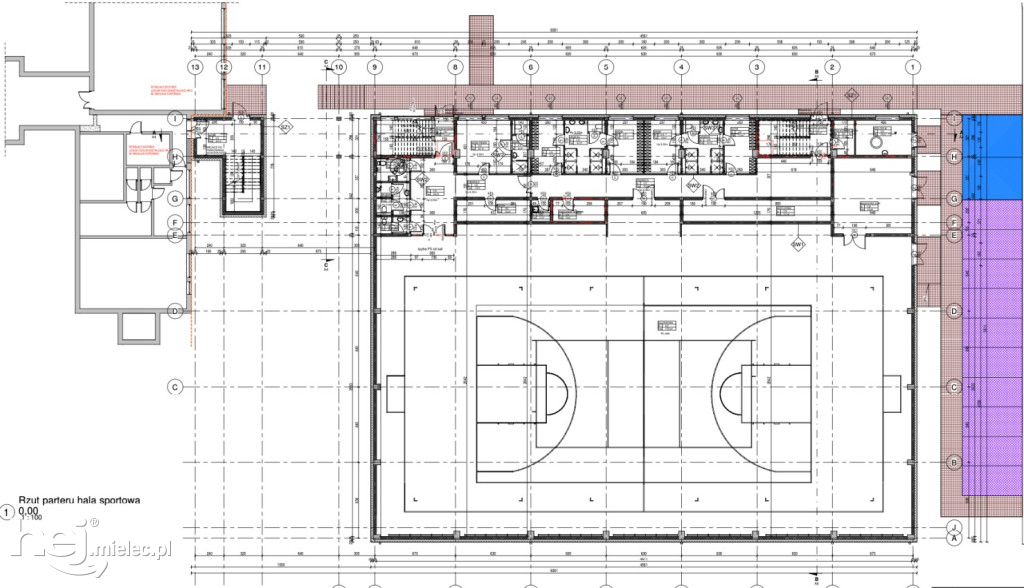 Projekt hali sportowej przy II Liceum Ogólnokształcącym