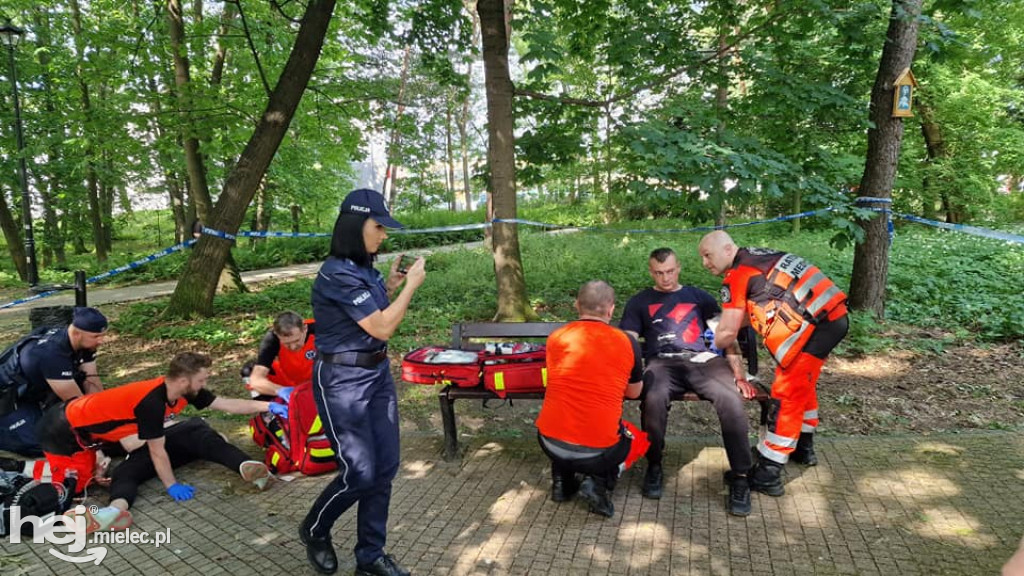 Ćwiczenia służb ratunkowych: nożownik