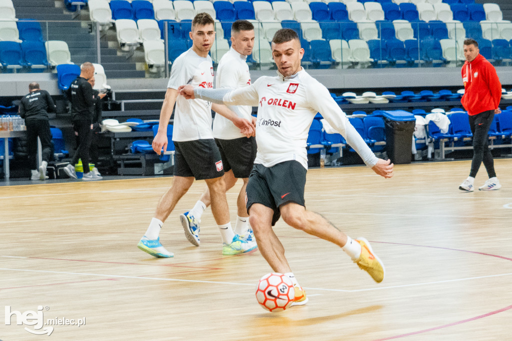 Reprezentacja Polski futsalu na treningu w hali MOSiR Mielec