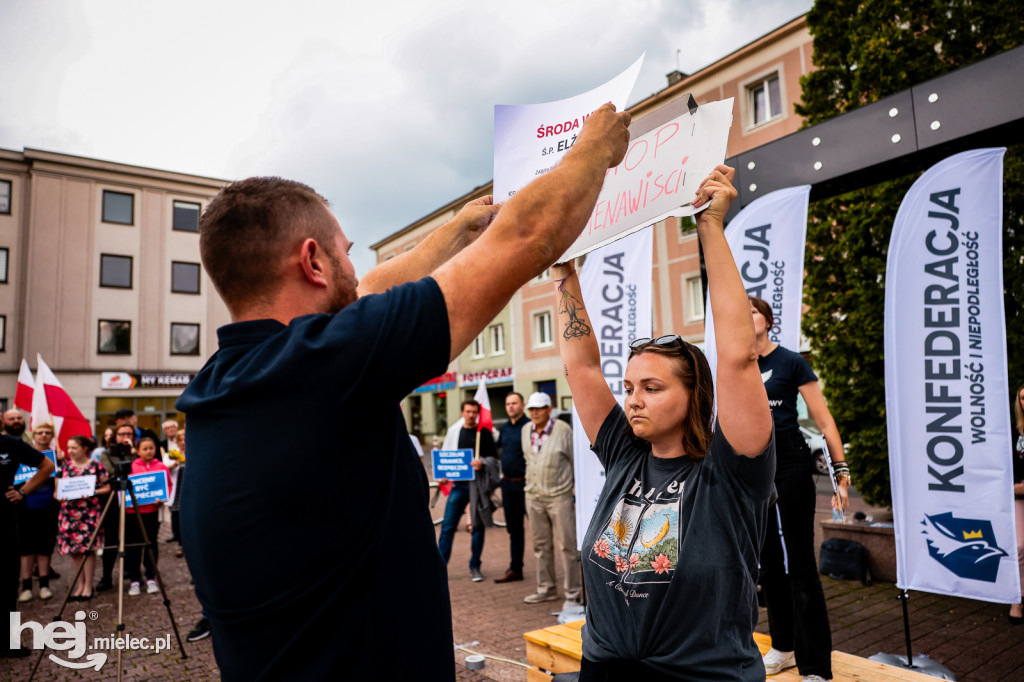 PROTEST STOP IMIGRACJI W CENTRUM MIELCA