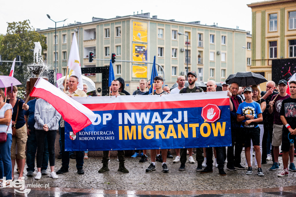PROTEST STOP IMIGRACJI W CENTRUM MIELCA