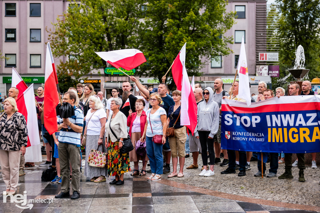 PROTEST STOP IMIGRACJI W CENTRUM MIELCA
