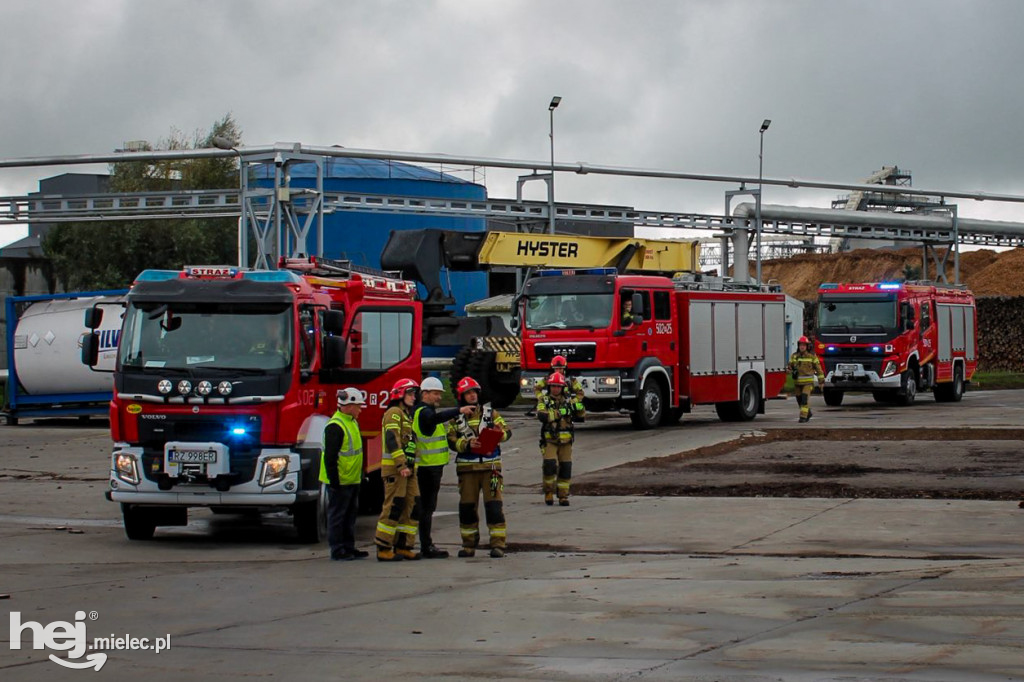 Służby ratunkowe w zakładzie Kronospan