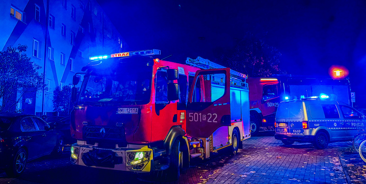 Pożar w mieszkaniu w centrum Mielca