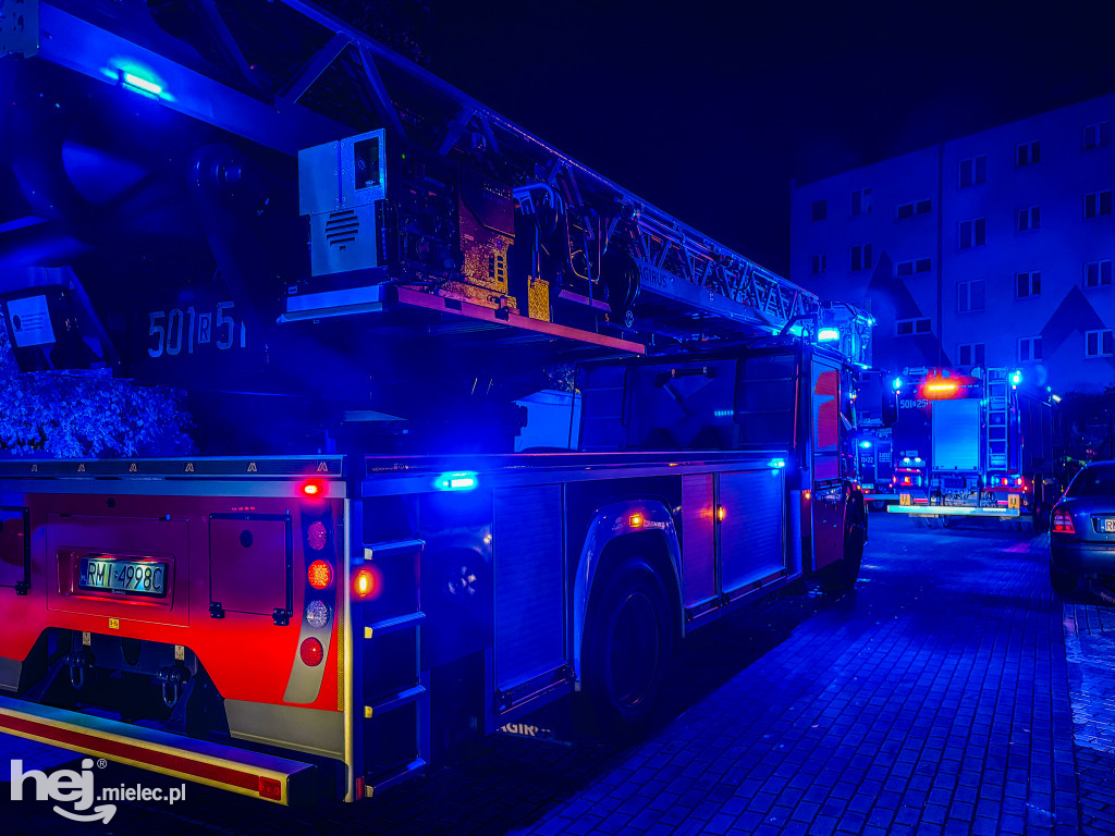 Pożar w mieszkaniu w centrum Mielca